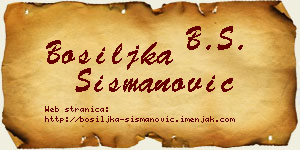 Bosiljka Šišmanović vizit kartica
